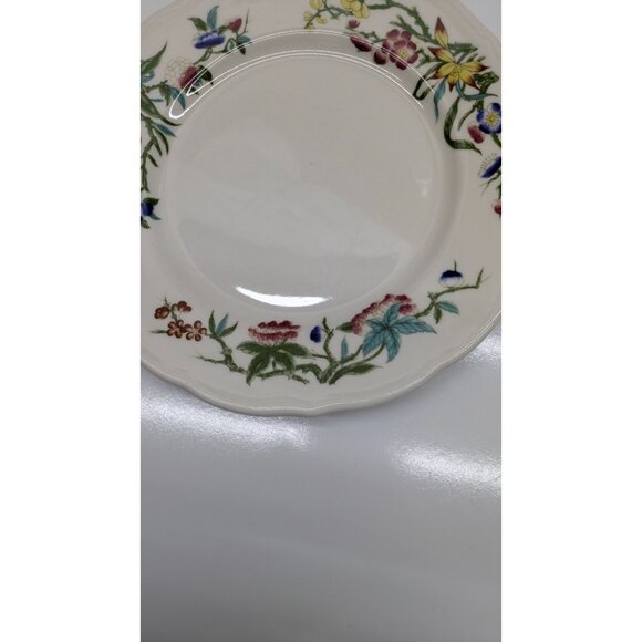 Syracuse China Bombay Restaurant Ware 9" Floral Plate Vintage Scalloped Edge USA - Picture 5 of 12